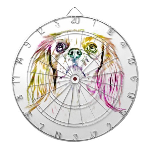カバリエールキングチャールズスパニエル犬ドッグア絵画ート ダーツボード (正面)