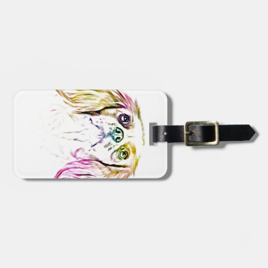 カバリエールキングチャールズスパニエル犬ドッグア絵画ート ラゲッジタグ (正面横)