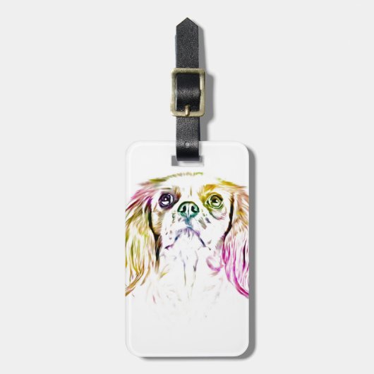 カバリエールキングチャールズスパニエル犬ドッグア絵画ート ラゲッジタグ (正面縦)