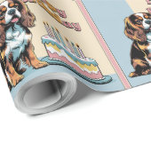 カバリエールキングチャールズスパニエル犬ドッグカラフル ラッピングペーパー (ロールコーナー)