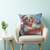 カバリエールキングチャールズスパニエル犬ドッグスレッジクリスマス クッション (椅子)