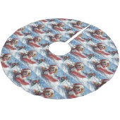 カバリエールキングチャールズスパニエル犬ドッグスレッジクリスマス ブラッシュドポリエステルツリースカート (アングル)