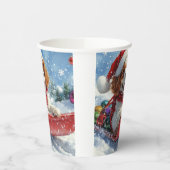 カバリエールキングチャールズスパニエル犬ドッグスレッジクリスマス 紙コップ (左)