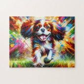 カバリエールキングチャールズスパニエル犬ドッグポートレートアクリル ジグソーパズル (横)