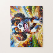 カバリエールキングチャールズスパニエル犬ドッグポートレートアクリル ジグソーパズル (縦)