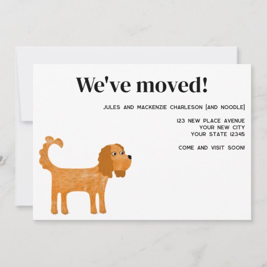 カバリエールキングチャールズスパニエル犬ドッグムービングニューホーム 案内状 (正面)