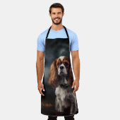カバリエールキングチャールズスパニエル犬ハロウィンホラー エプロン (着用した状態)