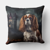 カバリエールキングチャールズスパニエル犬ハロウィンホラー クッション (裏面)
