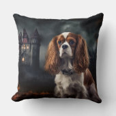 カバリエールキングチャールズスパニエル犬ハロウィンホラー クッション (正面)