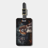 カバリエールキングチャールズスパニエル犬ハロウィンホラー ラゲッジタグ (正面縦)