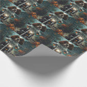 カバリエールキングチャールズスパニエル犬ハロウィンホラー ラッピングペーパー (角)