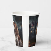 カバリエールキングチャールズスパニエル犬ハロウィンホラー 紙コップ (右)