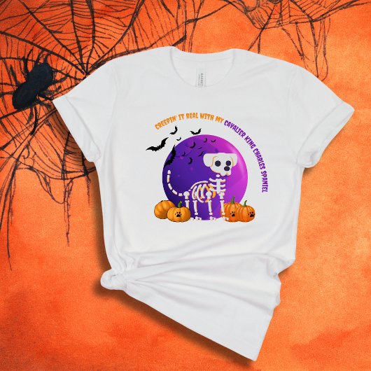 カバリエールキングチャールズスパニエル犬ハロウィーンTシャツ Tシャツ