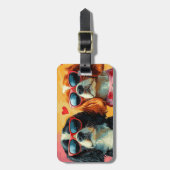 カバリエールキングチャールズスパニエル犬バレンタインデー ラゲッジタグ (正面縦)