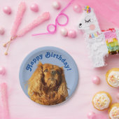 カバリエールキングチャールズスパニエル犬パピードグブルー ペーパープレート (パーティー)