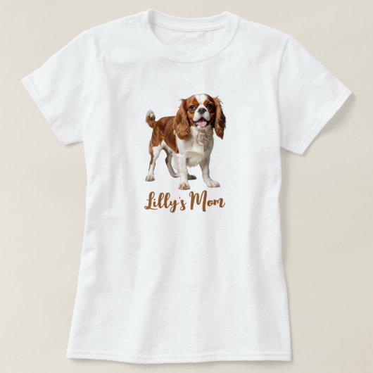 カバリエールキングチャールズスパニエル犬パーソナライズ Tシャツ (デザイン正面)