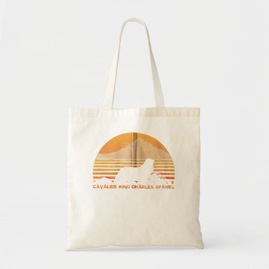 カバリエールキングチャールズスパニエル犬フード付きスウェットシャツヴィンテージレトロ トートバッグ (正面)