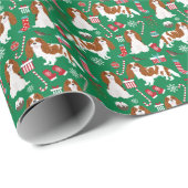 カバリエールキングチャールズスパニエル犬ブレンハイムクリスマス ラッピングペーパー (ロールコーナー)