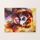 カバリエールキングチャールズスパニエル犬ブレンハイムドッグアクリル ジグソーパズル (横)