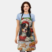 カバリエールキングチャールズスパニエル犬ベーキングクリスマス エプロン (着用した状態)