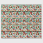 カバリエールキングチャールズスパニエル犬ベーキングクリスマス ラッピングペーパー (フラット)