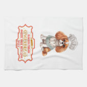 カバリエールキングチャールズスパニエル犬ベーキングジンジャーブレッド キッチンタオル (横)