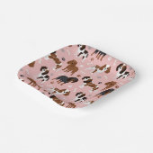 カバリエールキングチャールズスパニエル犬ポーズアンドボーンズ紙 ペーパープレート (傾斜あり)