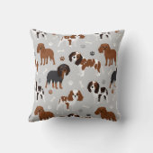 カバリエールキングチャールズスパニエル犬ポーズアンドボーンズ クッション (裏面)