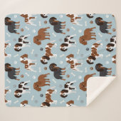 カバリエールキングチャールズスパニエル犬ポーズアンドボーンズ シェルパブランケット (正面(横))