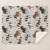 カバリエールキングチャールズスパニエル犬ポーズアンドボーンズ シェルパブランケット (正面(横))