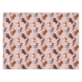 カバリエールキングチャールズスパニエル犬ポーズアンドボーンズ テーブルクロス (正面(横))