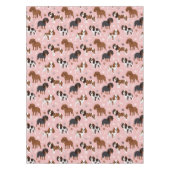 カバリエールキングチャールズスパニエル犬ポーズアンドボーンズ テーブルクロス (正面)