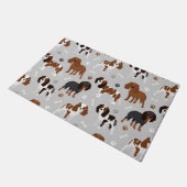 カバリエールキングチャールズスパニエル犬ポーズアンドボーンズ ドアマット (アングル)