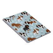 カバリエールキングチャールズスパニエル犬ポーズアンドボーンズ ノートブック (右側)