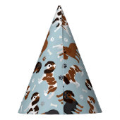 カバリエールキングチャールズスパニエル犬ポーズアンドボーンズ パーティーハット (裏面)