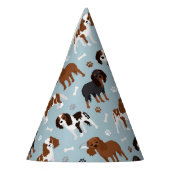 カバリエールキングチャールズスパニエル犬ポーズアンドボーンズ パーティーハット (左)