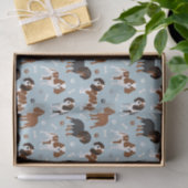 カバリエールキングチャールズスパニエル犬ポーズアンドボーンズ 薄葉紙 (ギフト)