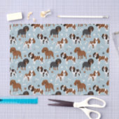 カバリエールキングチャールズスパニエル犬ポーズアンドボーンズ 薄葉紙 (クラフト)