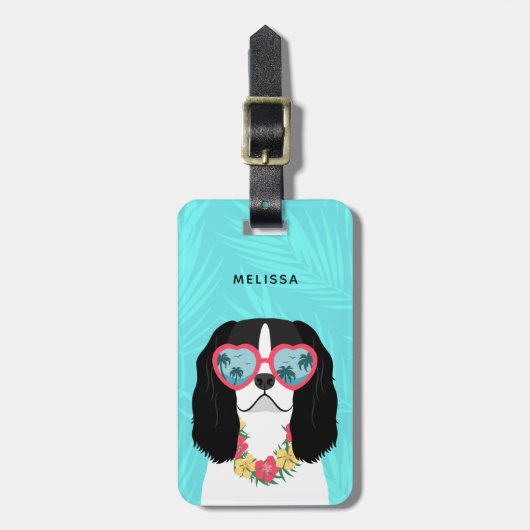 カバリエールキングチャールズスパニエル犬ラゲッジタグ ラゲッジタグ (正面縦)