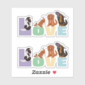 カバリエールキングチャールズスパニエル犬ラブ シール (シート)