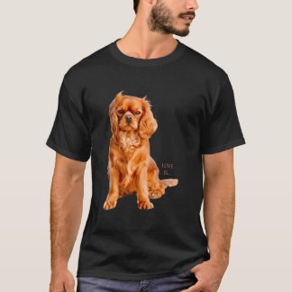 カバリエールキングチャールズスパニエル犬ラブ Tシャツ