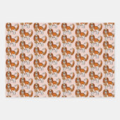 カバリエールキングチャールズスパニエル犬愛犬家 ラッピングペーパーシート (正面)