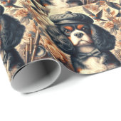 カバリエールキングチャールズスパニエル犬絵を描ズ ラッピングペーパー (ロールコーナー)