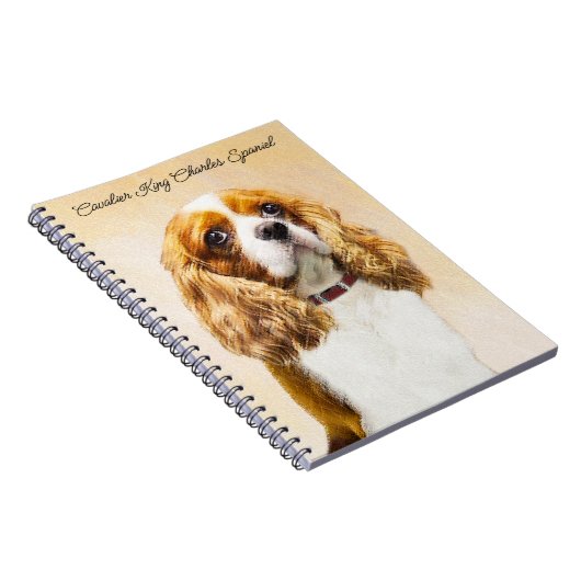 カバリエールキングチャールズスパニエル犬絵画オリジナルズノー ノートブック (右側)