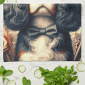 カバリエールキングチャールズスパニエル犬絵画ズ キッチンタオル (折り畳み)