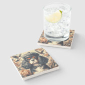 カバリエールキングチャールズスパニエル犬絵画ズ ストーンコースター (横)