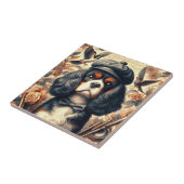 カバリエールキングチャールズスパニエル犬絵画ズ タイル (側面)