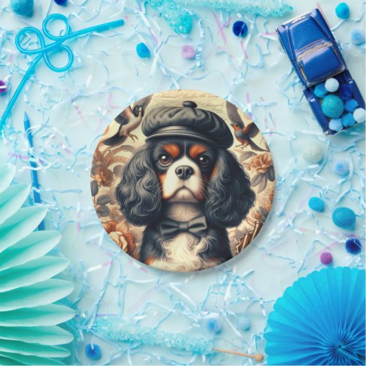 カバリエールキングチャールズスパニエル犬絵画ズ ペーパープレート (パーティー)
