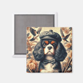 カバリエールキングチャールズスパニエル犬絵画ズ マグネット (正面/裏面)