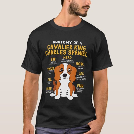 カバリエールキングチャールズスパニエル犬解剖学おもしろい犬モ Tシャツ (正面)